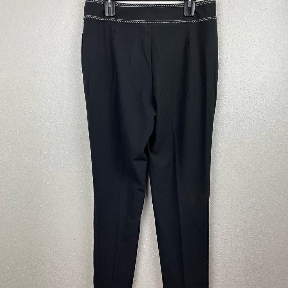 Multiples Black and White Stitched Slack Pants Size 10 EUC